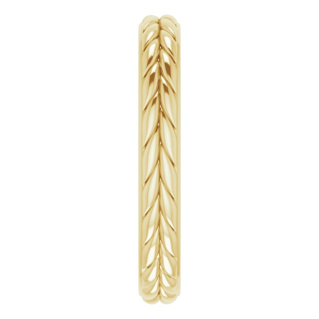 14K Yellow 3 mm Leaf Band Size 5.5