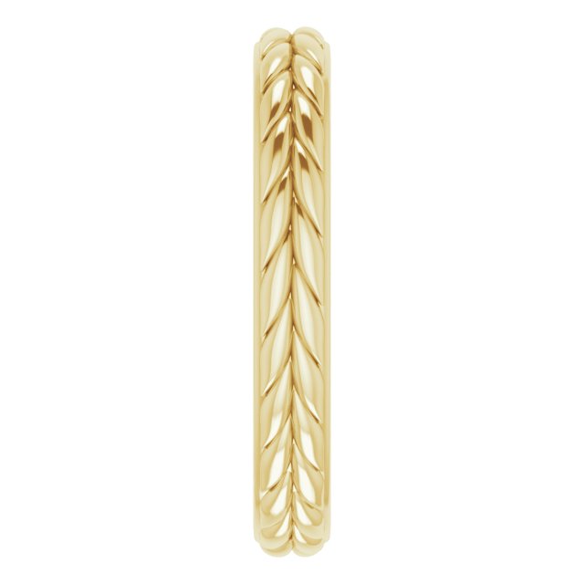 14K Yellow 3 mm Leaf Band Size 5.5