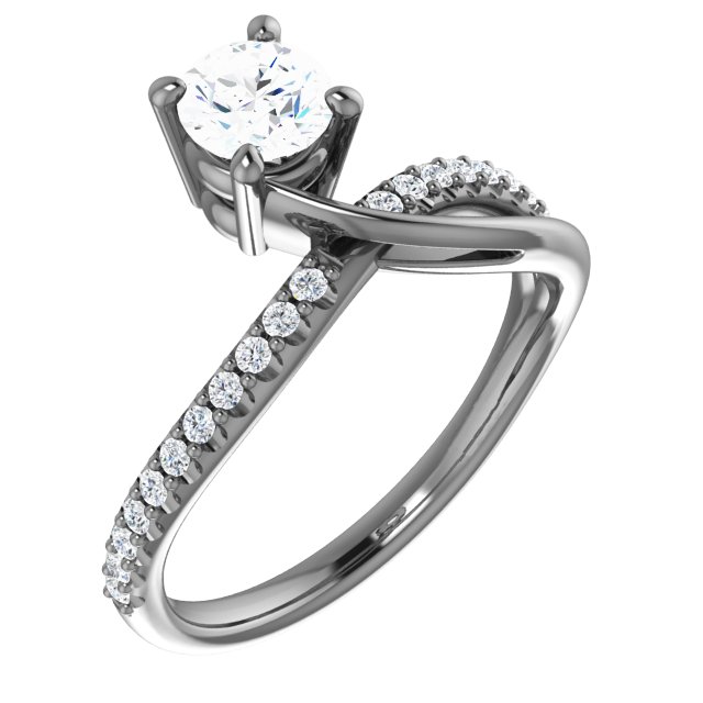 Asymmetrical Bypass Engagement Ring or Band