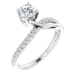 Asymmetrical Bypass Engagement Ring or Band