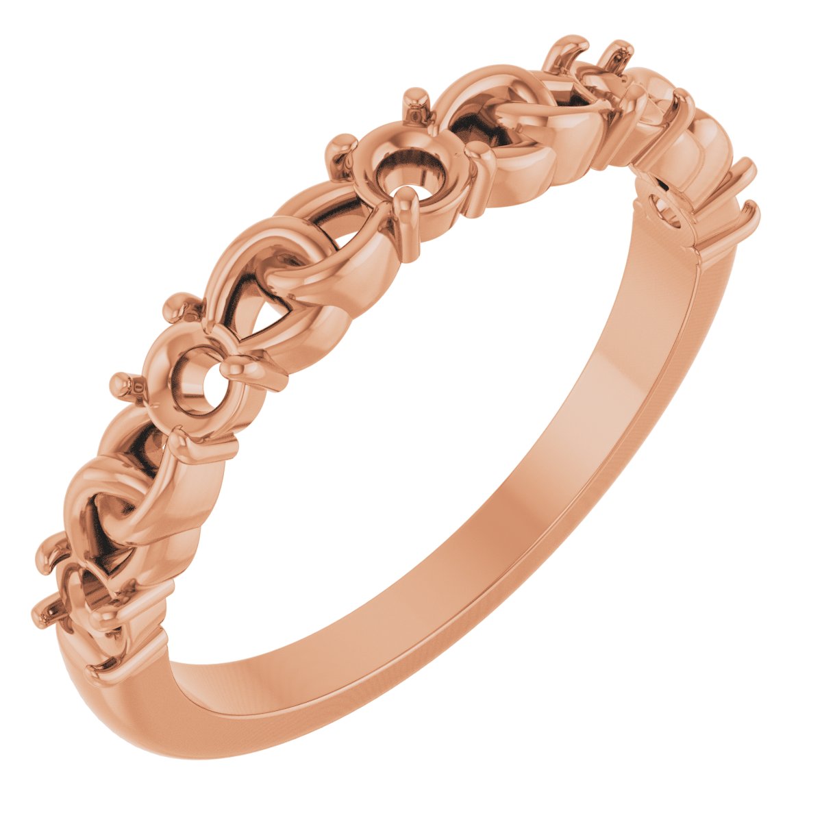 14K Rose .50 CTW Diamond Stackable Link Ring Ref 14773184