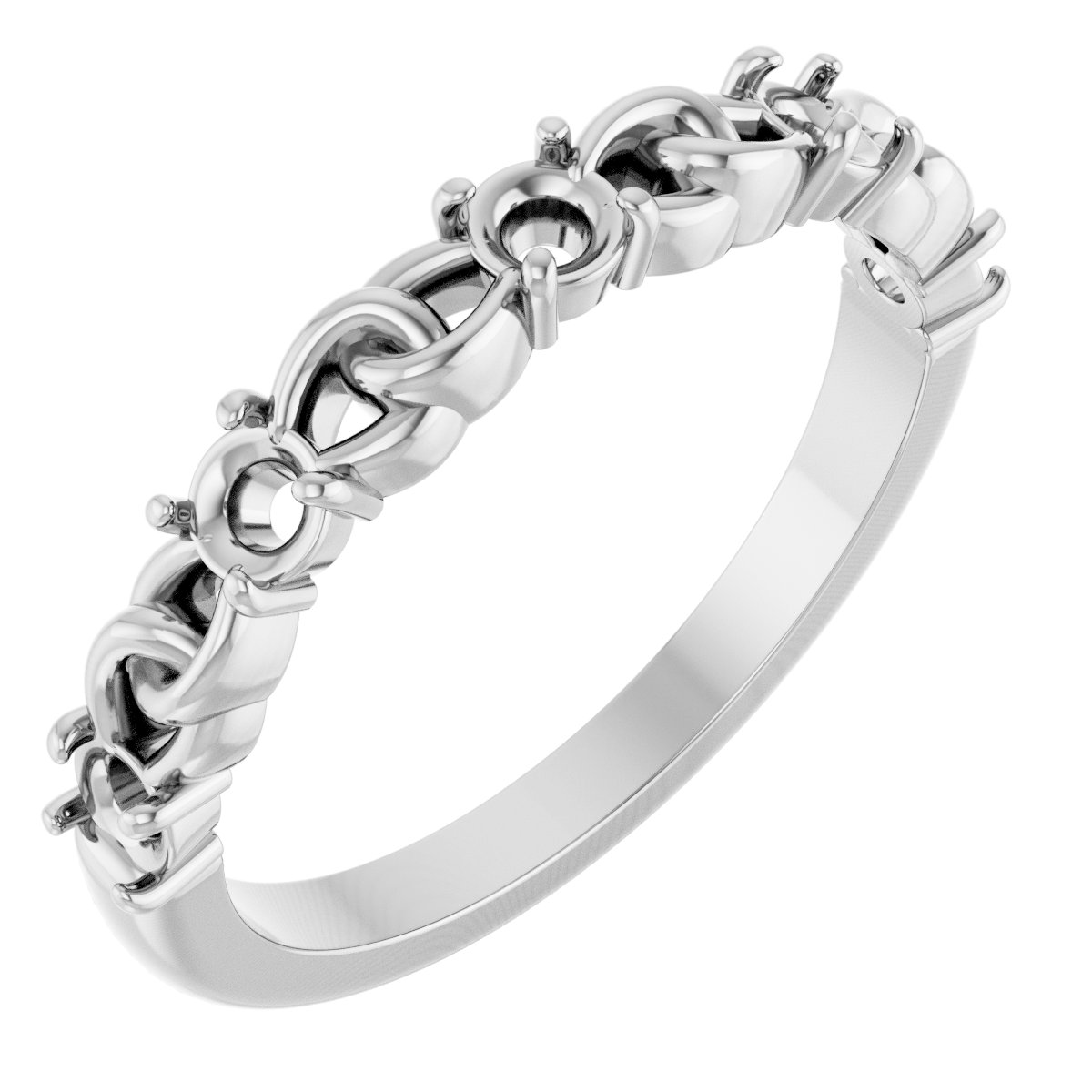 14K White .50 CTW Diamond Stackable Link Ring Ref 14773588