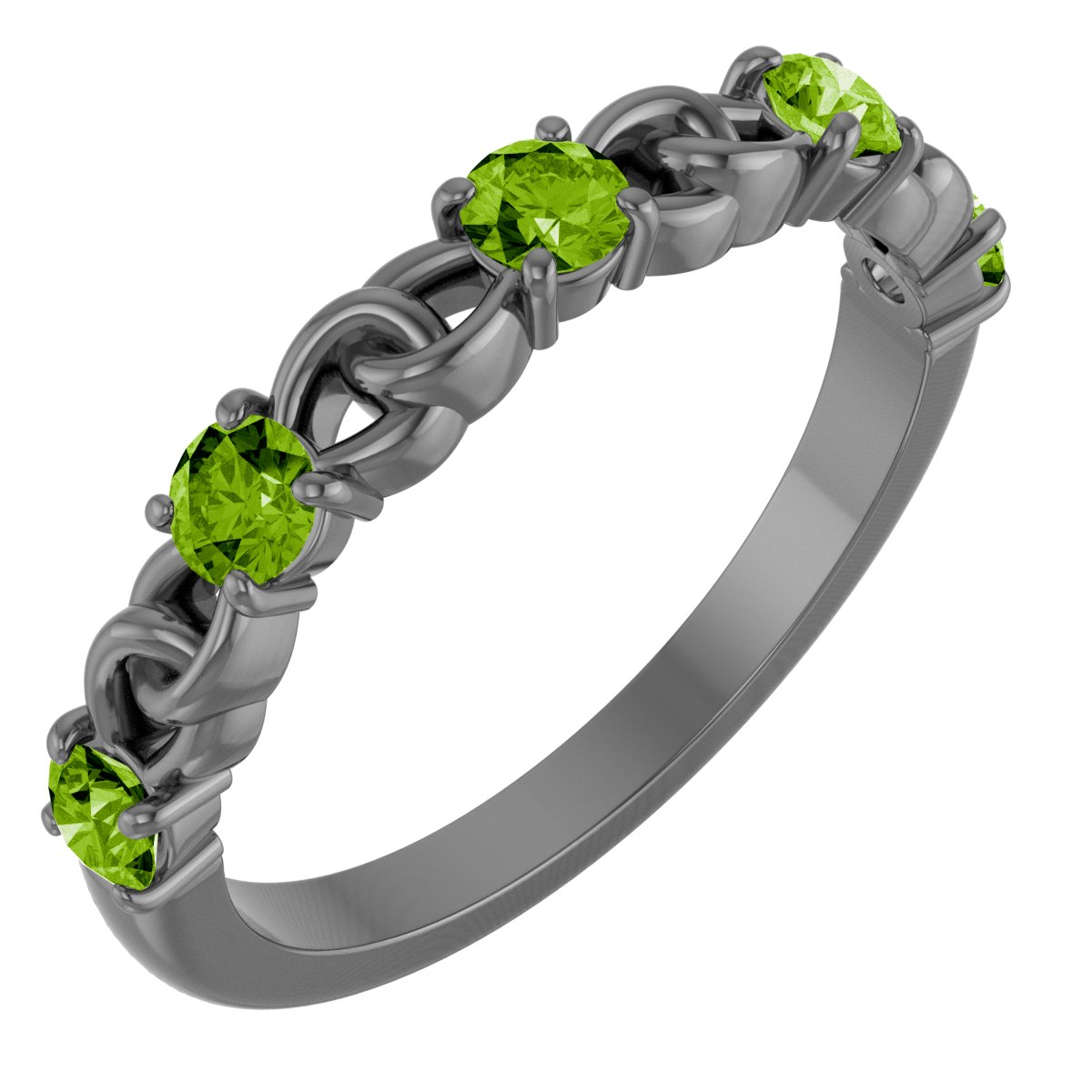 Platinum Peridot Stackable Link Ring Ref 14773062