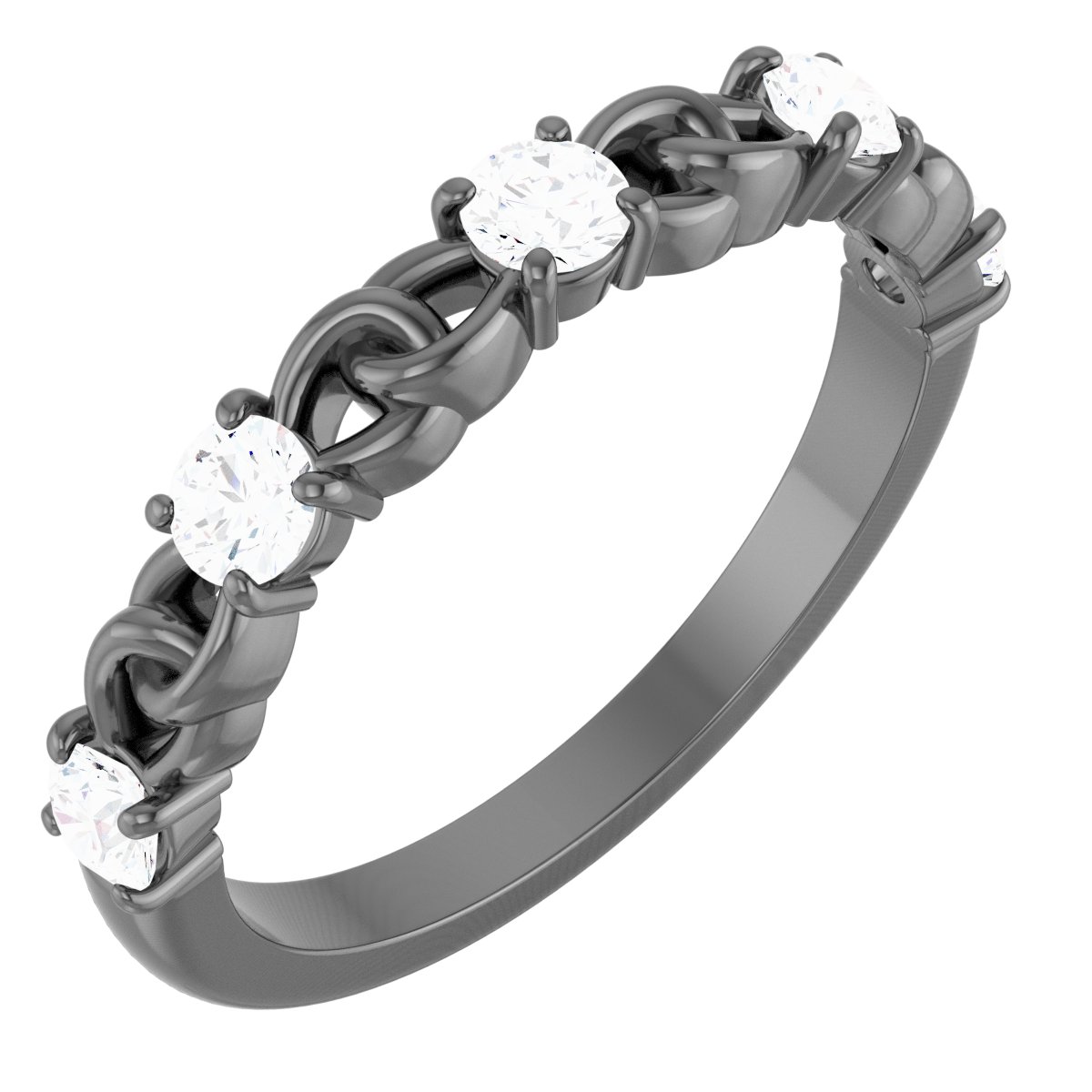 Accented Stackable Link Ring