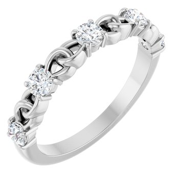 Sterling Silver .50 CTW Diamond Stackable Link Ring Ref 14772872