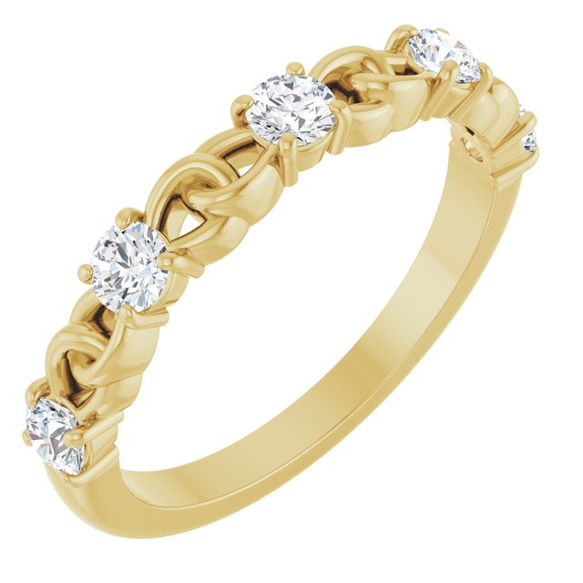 14K Yellow 1/2 CTW Diamond Stackable Link Ring                