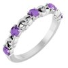 14K White Amethyst Stackable Link Ring Ref 14773252