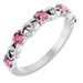 14K White Natural Pink Tourmaline Stackable Ring