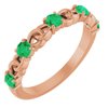 14K Rose Chatham Created Emerald Stackable Link Ring Ref 14773409