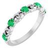 Sterling Silver Chatham Created Emerald Stackable Link Ring Ref 14773479