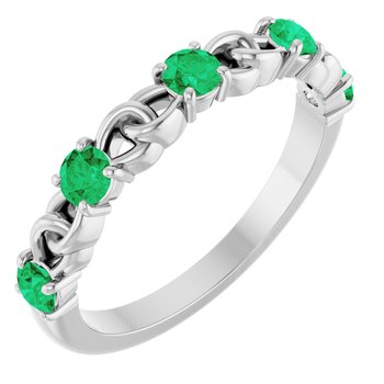 Platinum Emerald Stackable Link Ring Ref 14773060