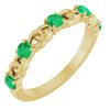 14K Yellow Chatham Created Emerald Stackable Link Ring Ref 14773050