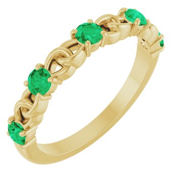 14K Yellow Emerald Stackable Link Ring Ref 14773463