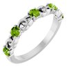 14K White Peridot Stackable Link Ring Ref 14773258