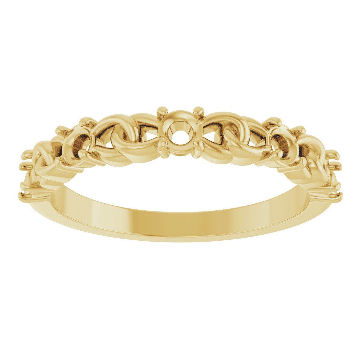 14K Yellow 1/2 CTW Diamond Stackable Link Ring