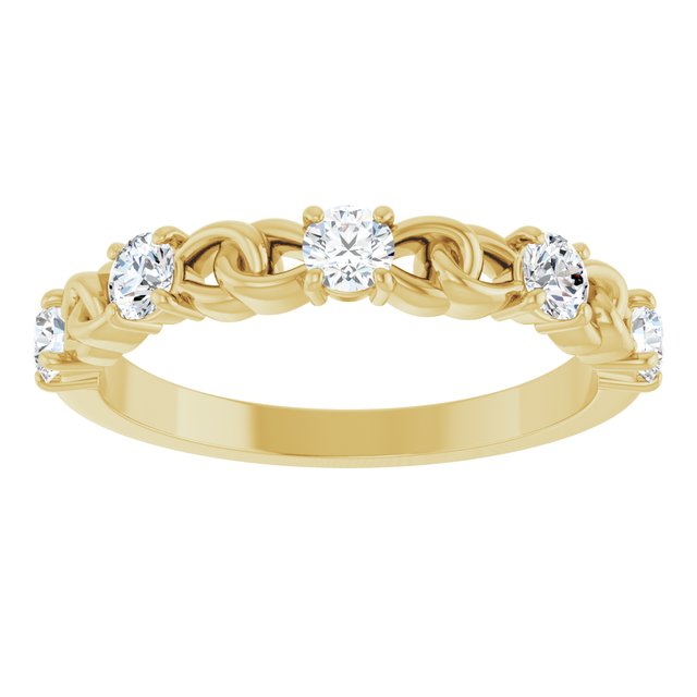 14K Yellow 1/2 CTW Diamond Stackable Link Ring                