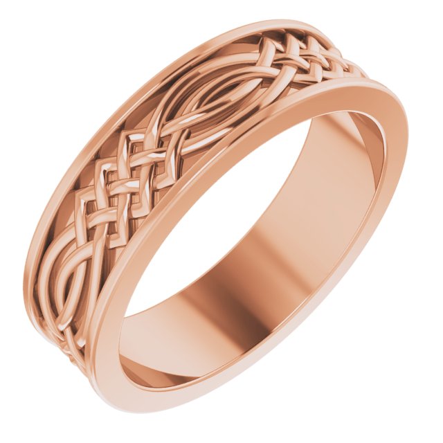 14K Rose 6 mm Celtic Inspired Band Size 8.5 Ref 14193463