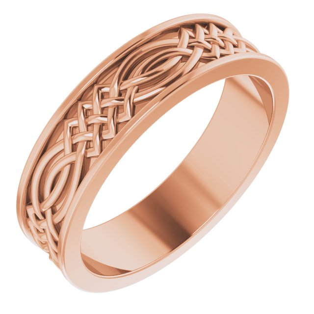 14K Rose 6 mm Celtic Inspired Band Size 10.5 Ref 14193479