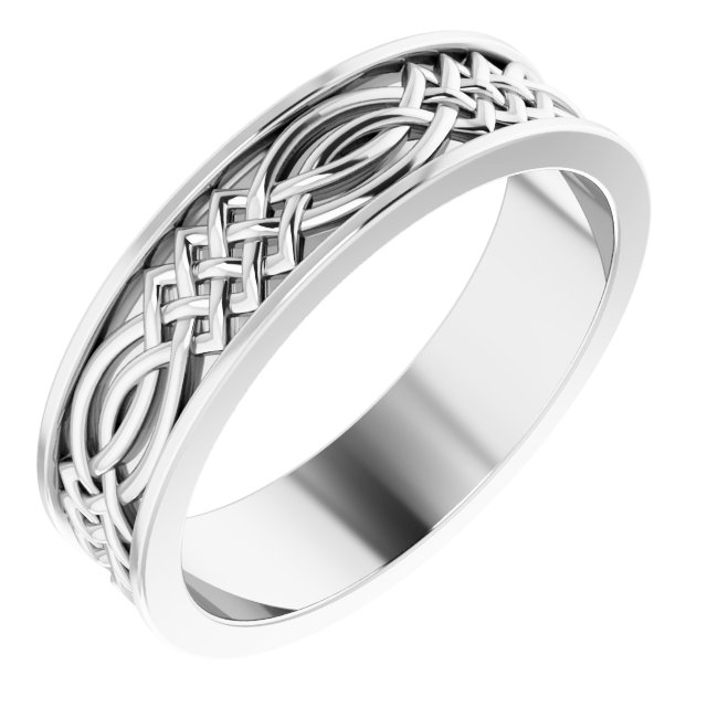 14K White 6 mm Celtic Inspired Band Size 10.5 Ref 14193477