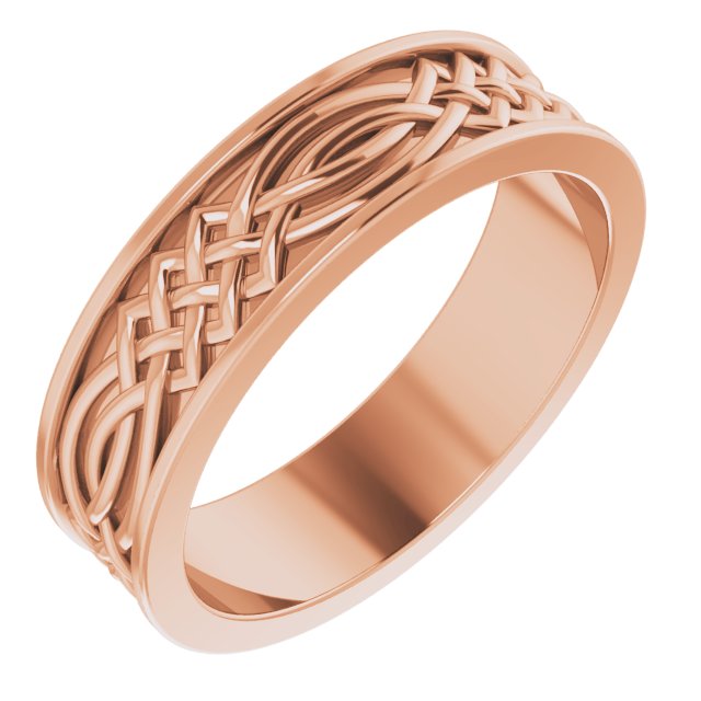 14K Rose 6 mm Celtic Inspired Band Size 9.5 Ref 14193471