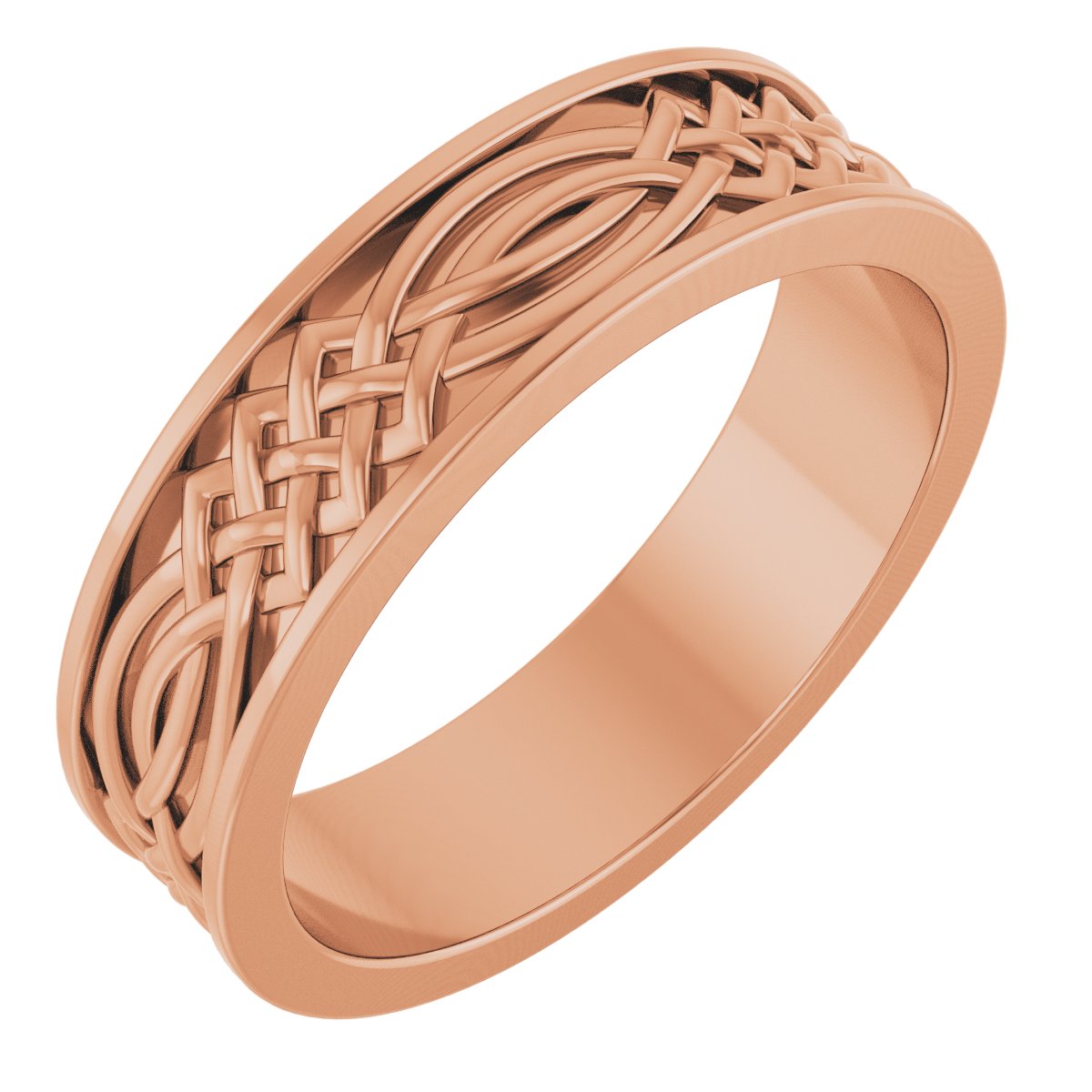 14K Rose 6 mm Celtic Inspired Band Size 10 Ref 14193475