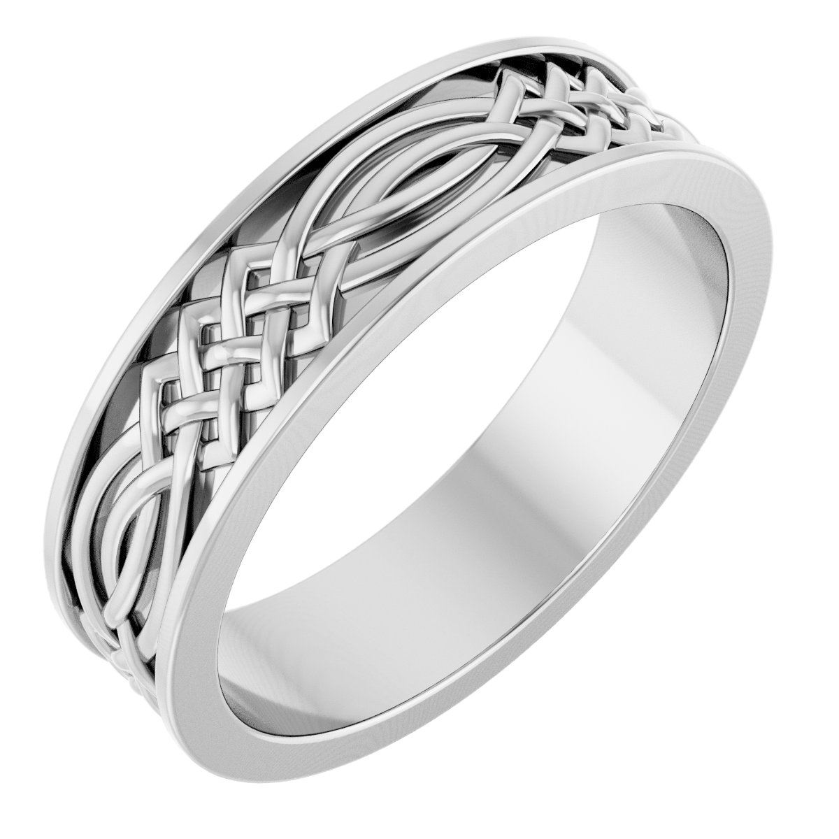 14K White 6 mm Celtic Inspired Band Size 10 Ref 14193473