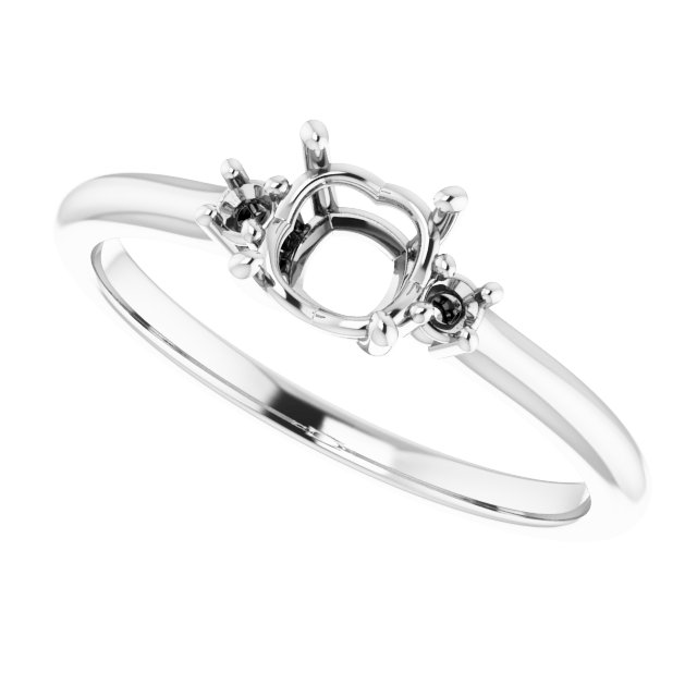 Lab-Grown Blue Sapphire & .04 CTW Natural Diamond Ring view 5
