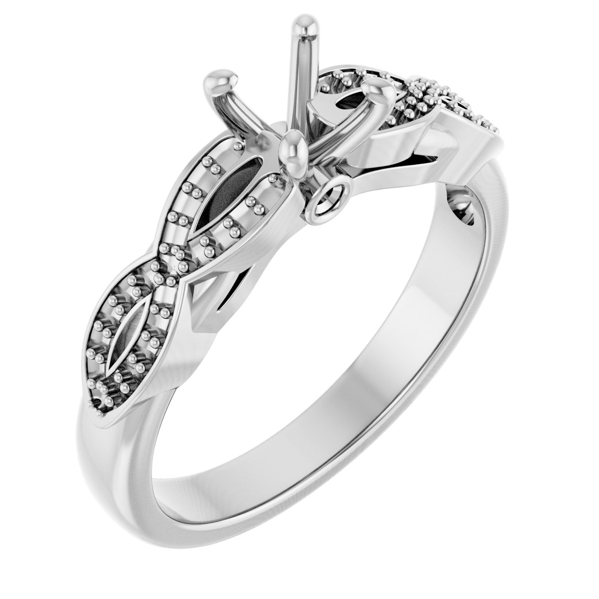 Accented Infinity-Inspired Engagement Ring