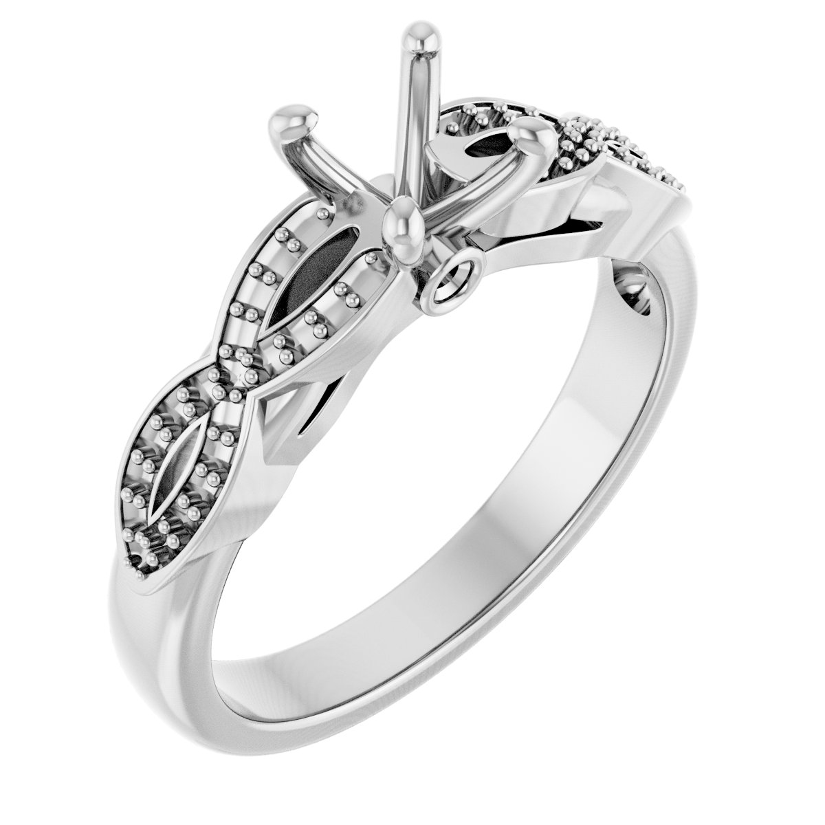 Accented Infinity-Inspired Engagement Ring