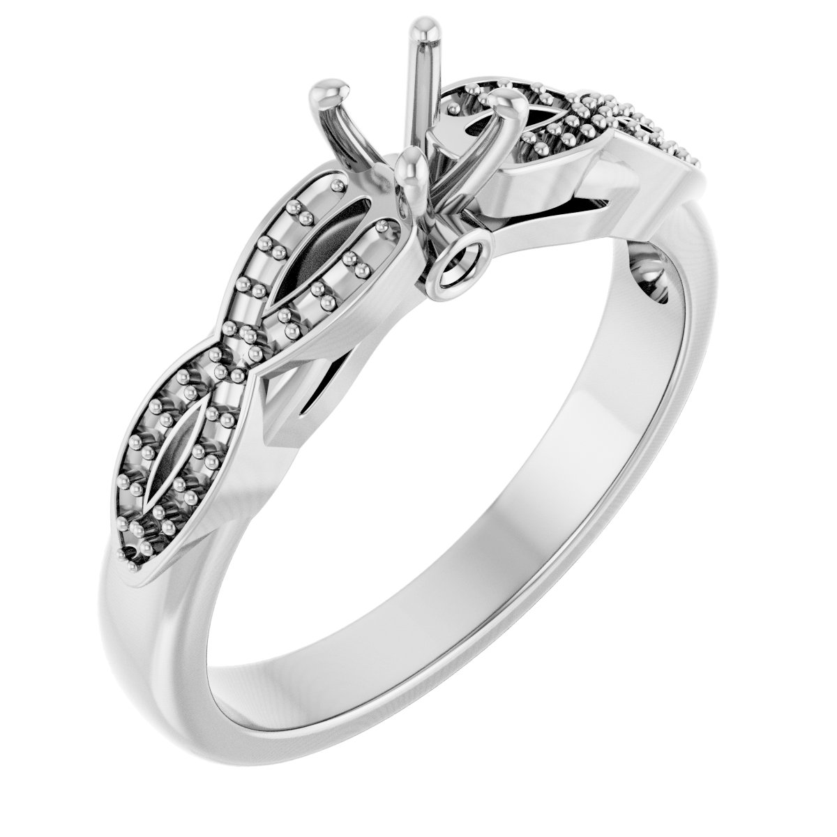 Accented Infinity-Inspired Engagement Ring