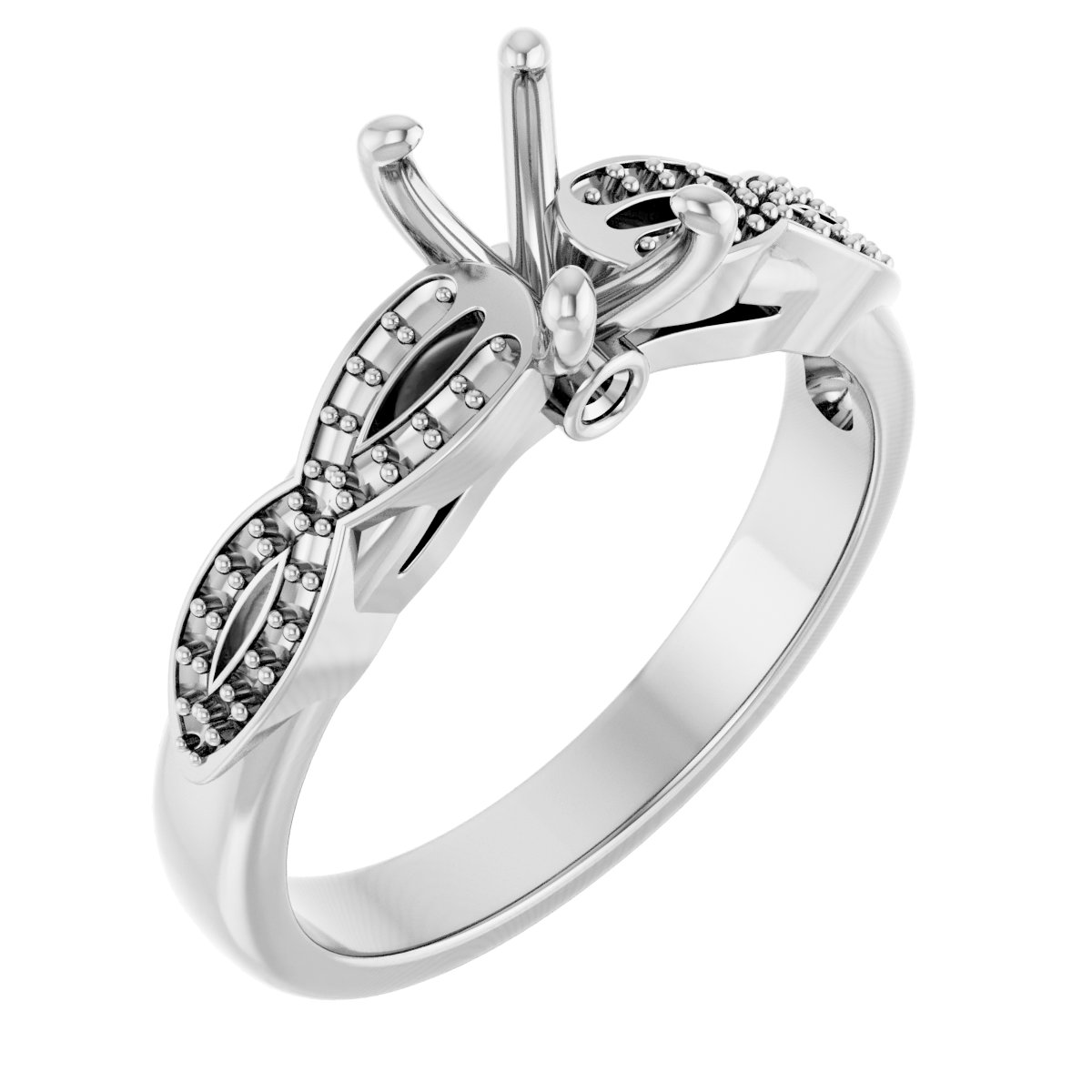 Accented Infinity-Inspired Engagement Ring