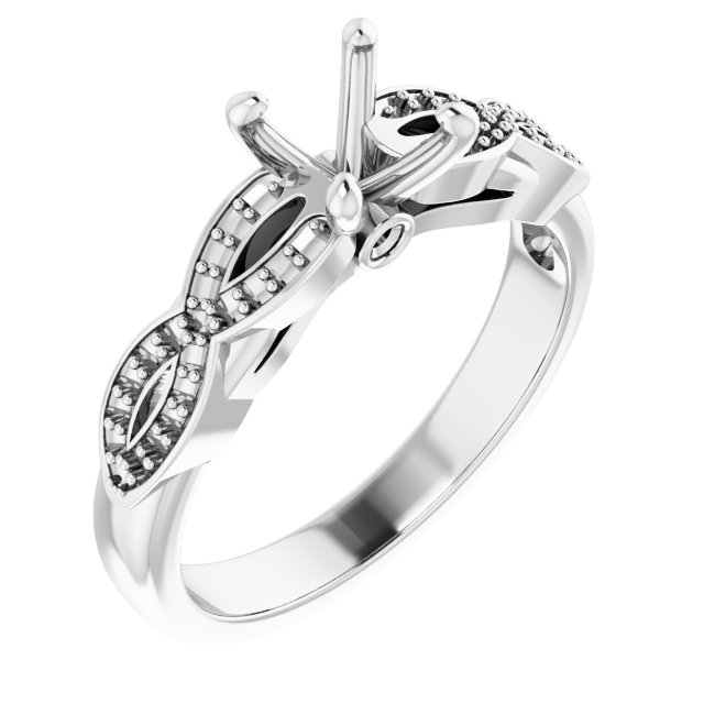 Accented Infinity-Inspired Engagement Ring