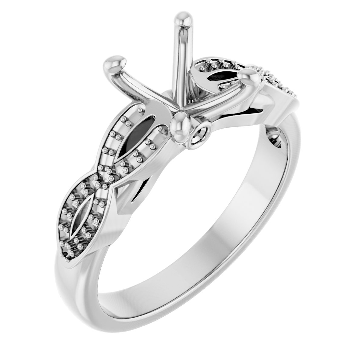 Accented Infinity-Inspired Engagement Ring