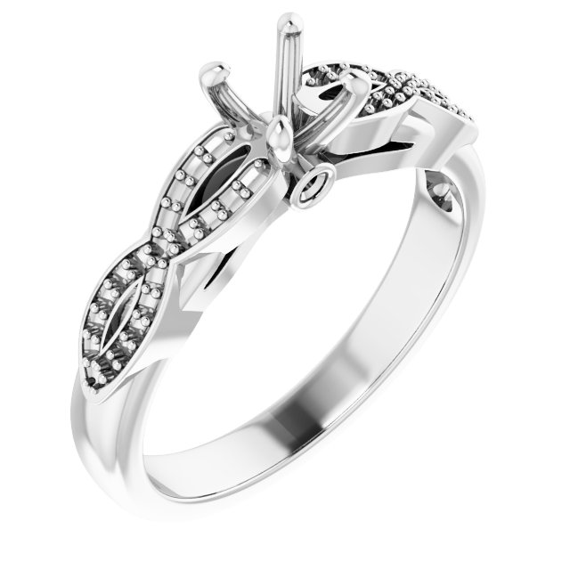Accented Infinity-Inspired Engagement Ring