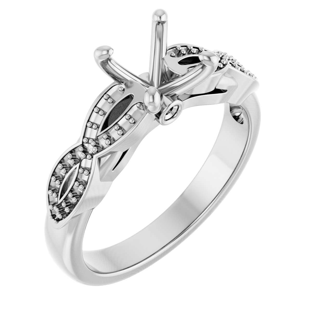 Accented Infinity-Inspired Engagement Ring