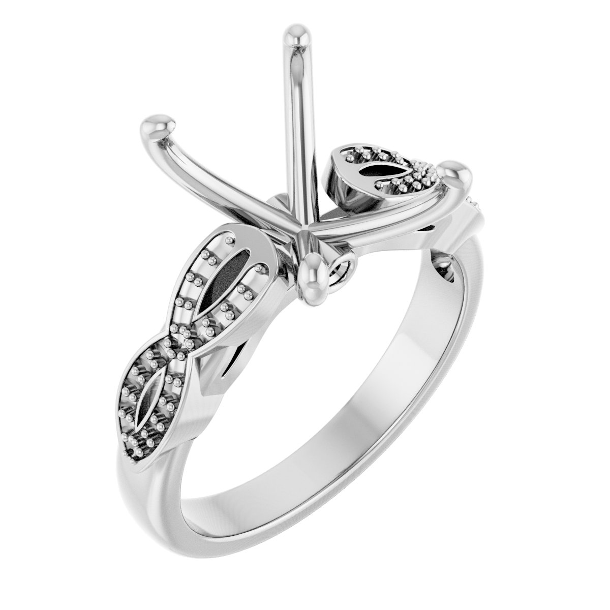 Accented Infinity-Inspired Engagement Ring