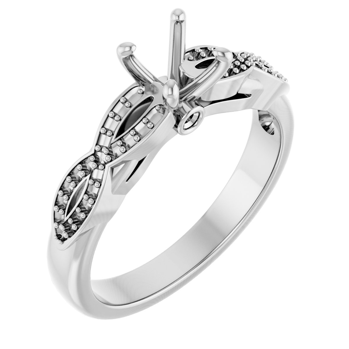 Accented Infinity-Inspired Engagement Ring