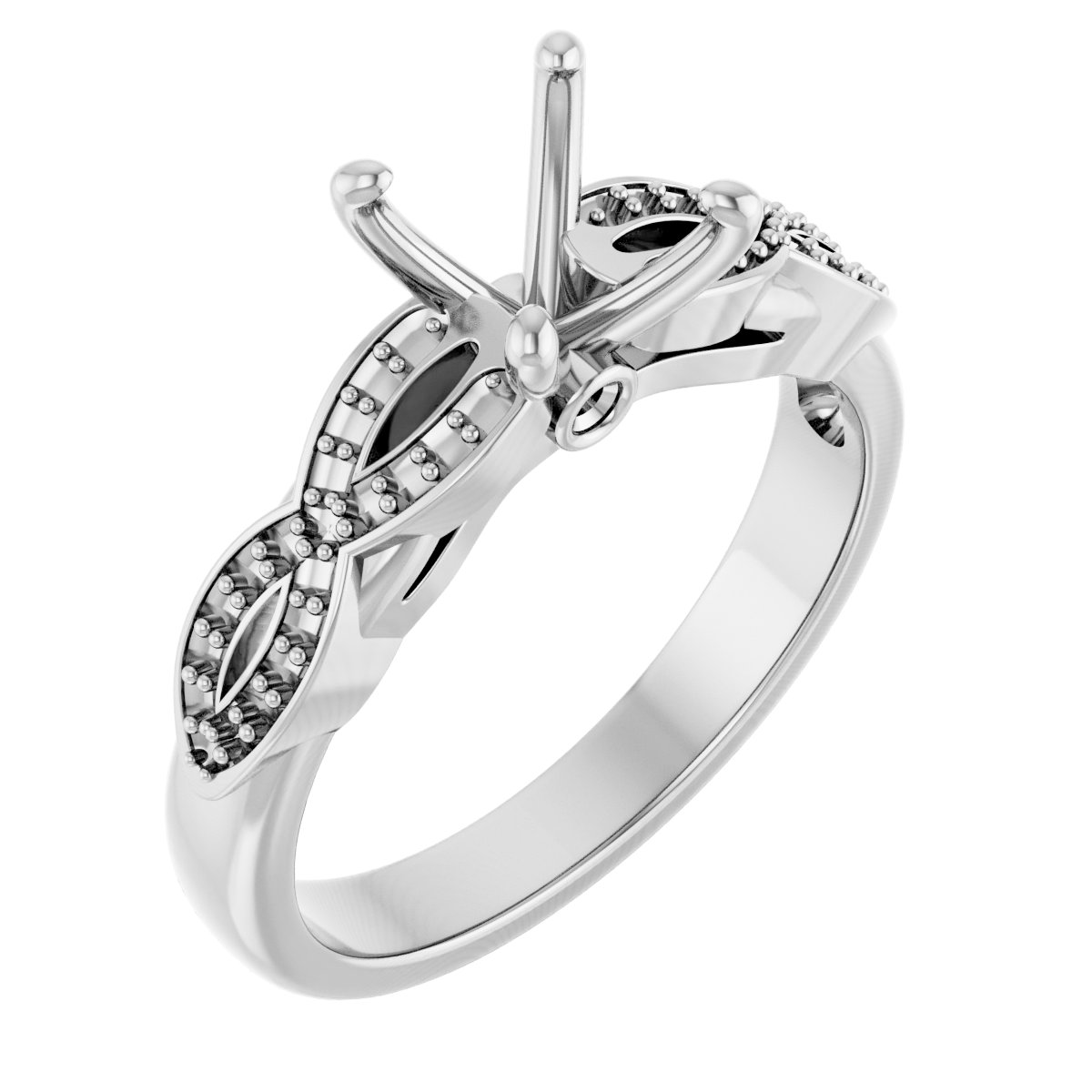Accented Infinity-Inspired Engagement Ring