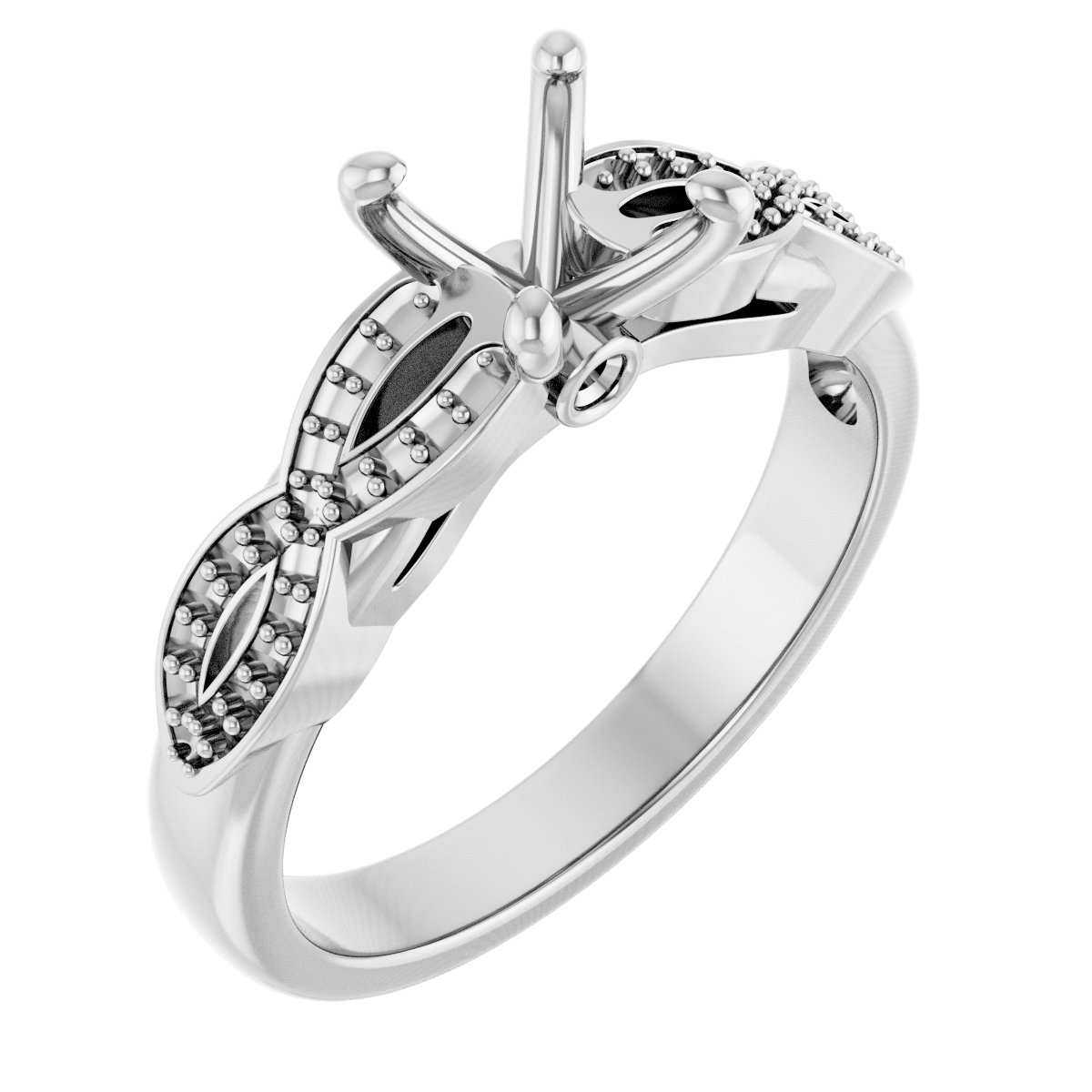 Accented Infinity-Inspired Engagement Ring