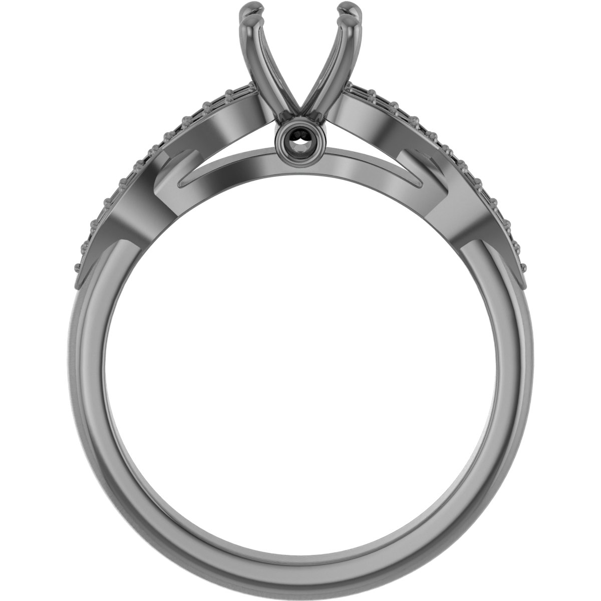 10x8 mm Emerald Engagement Ring Mounting view 2