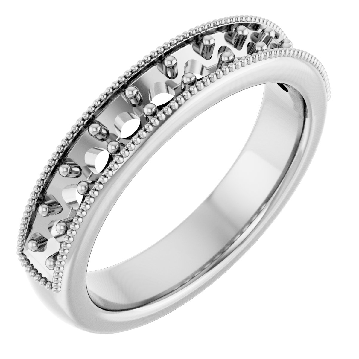 14K White  2.5 mm Round Anniversary Band Mounting