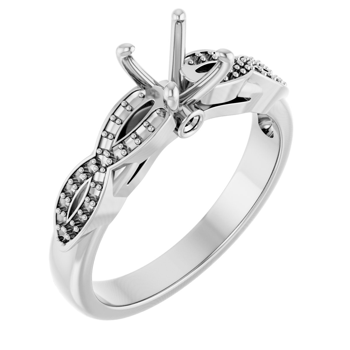 Accented Infinity-Inspired Engagement Ring