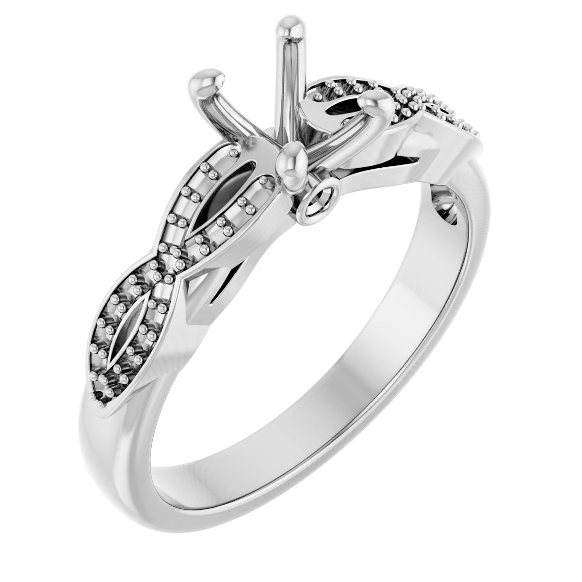 Accented Infinity-Inspired Engagement Ring