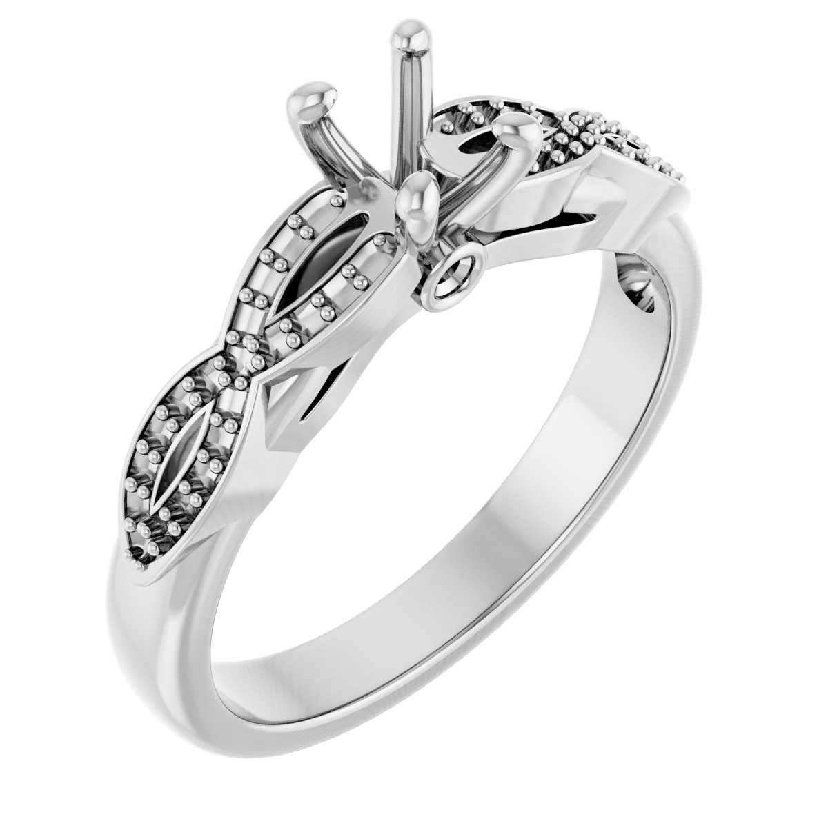 Accented Infinity-Inspired Engagement Ring