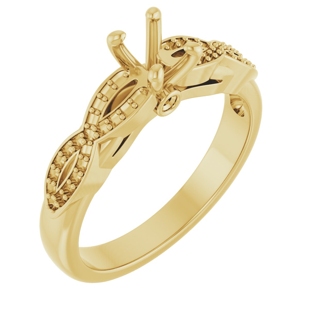Accented Infinity-Inspired Engagement Ring