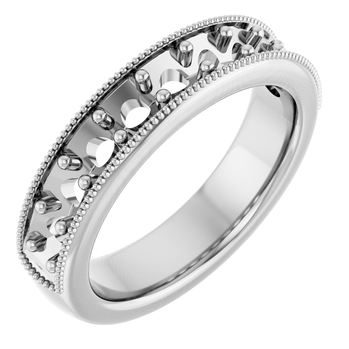 14K White  3 mm Round Anniversary Band Mounting