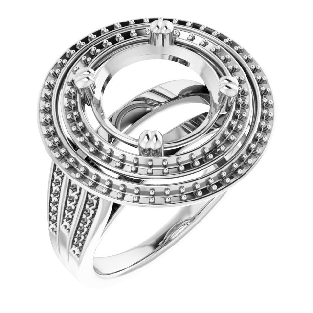 Double Halo-Style Engagement Ring