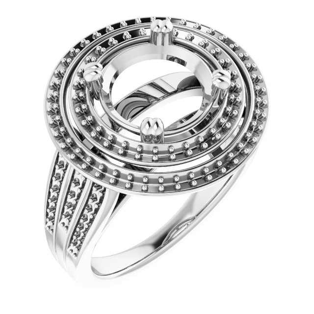 Double Halo-Style Engagement Ring