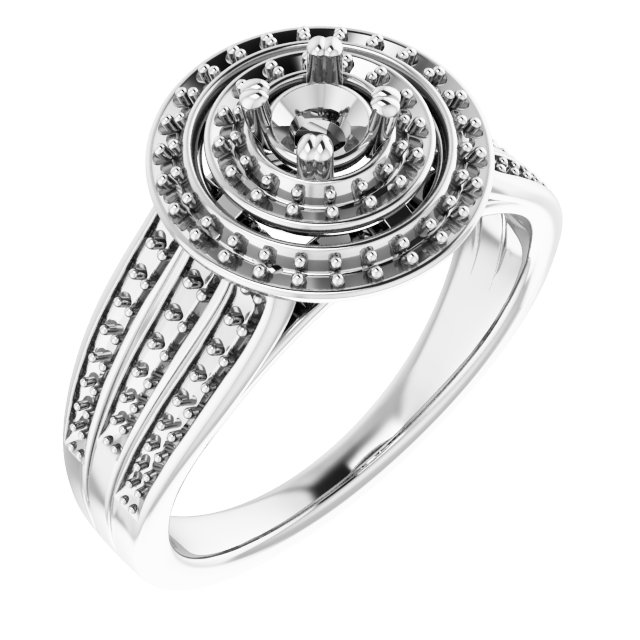 Double Halo-Style Engagement Ring