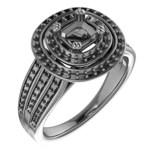 4.5 mm Square Engagement Ring Mounting
